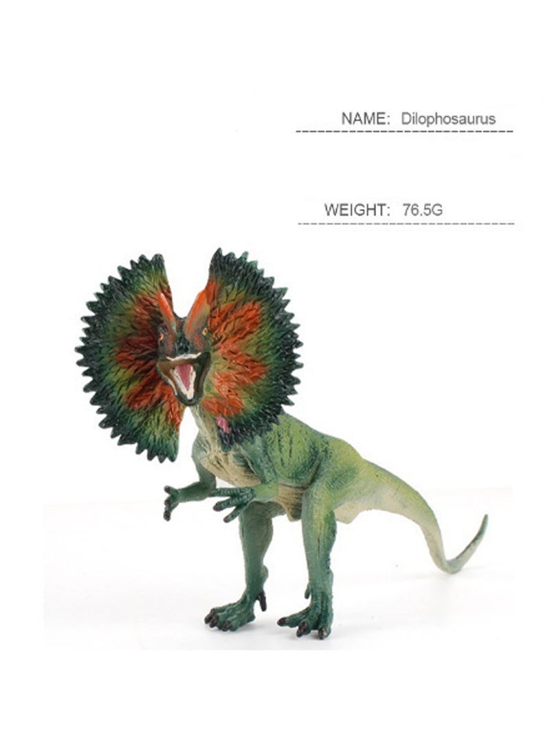 8 Inch Green Dilophosaurus, Realistic Jurassic Dinosaur Model Toy, Plastic Educational Prehistoric Animal Model For Kids And Toddlers, Gift - Image 1